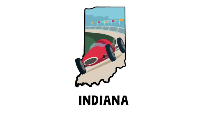 Illustration of old Indy 500 race car