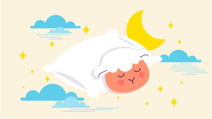 Illustration of a sheep is sleeping