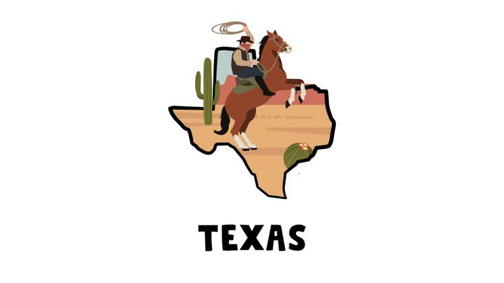 Illustration of Texas's cowboy