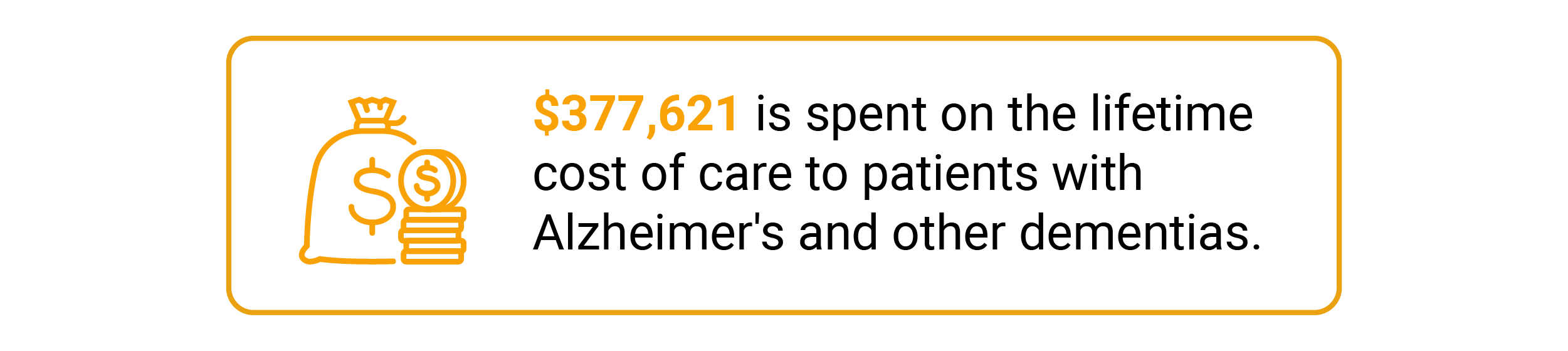 Call out text box saying $377,621 went to Alzheimer’s lifetime cost of care.