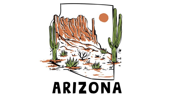 An Illustration of marijuana legality in Arizona.