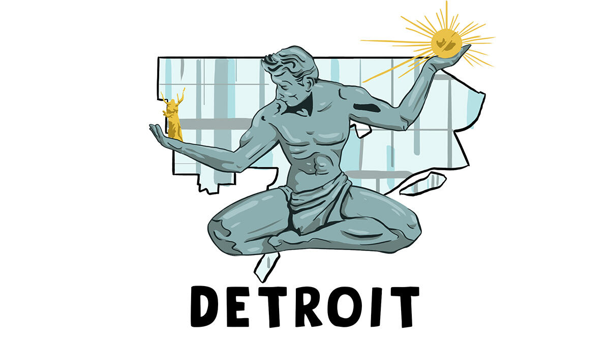 An Illustration of marijuana legality in Detroit.