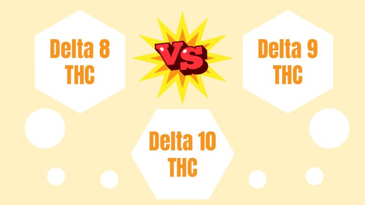 Illustration for Delta 8 vs Delta 9 and 10 THC.