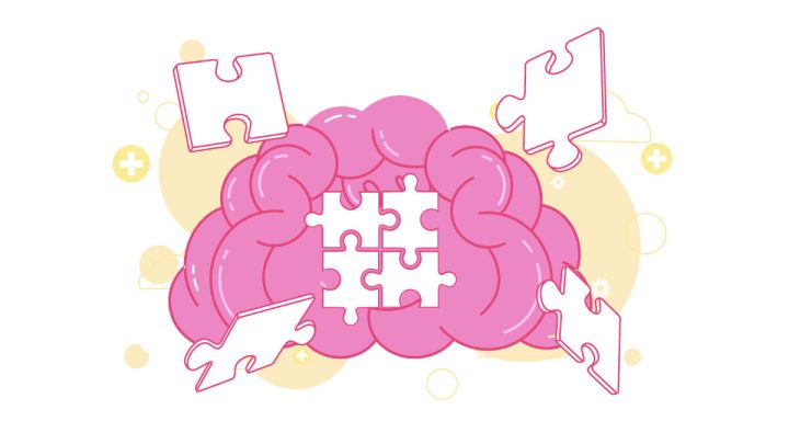 illustration of a brain represents Alzheimer's disease
