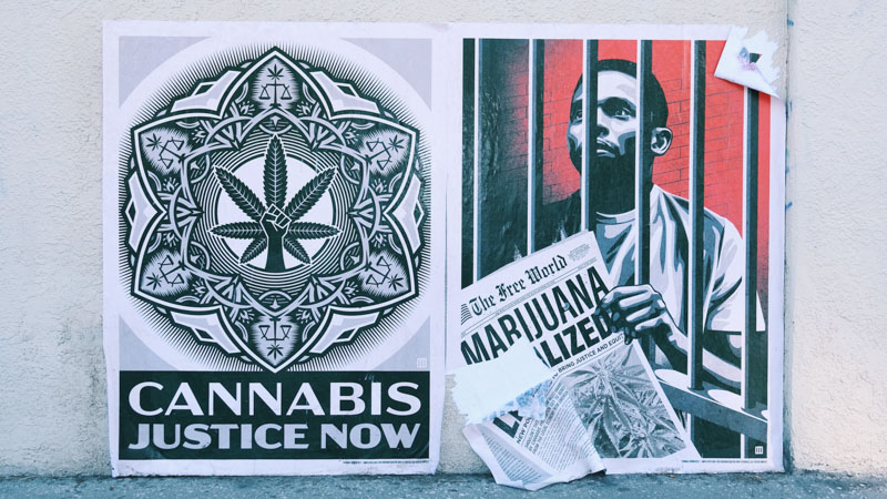 image of Shepard Fairey's artwork about legalizing cannabis