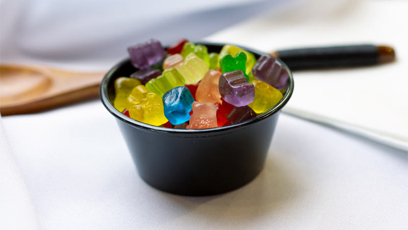 CBD gummies in a bowl