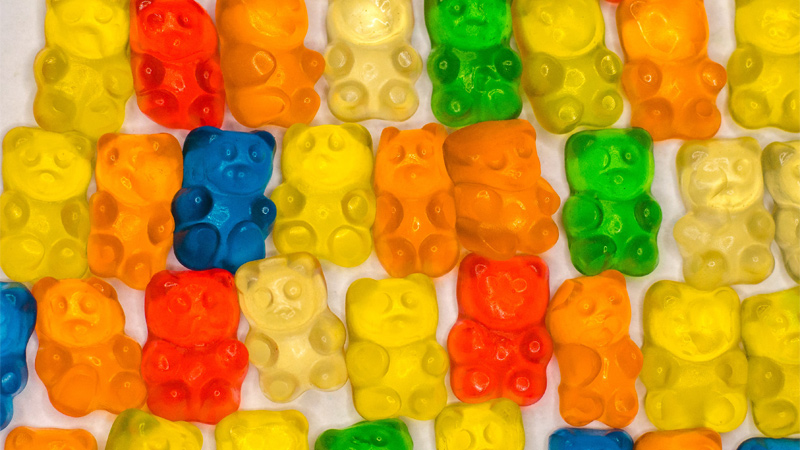 Multi colored gummies