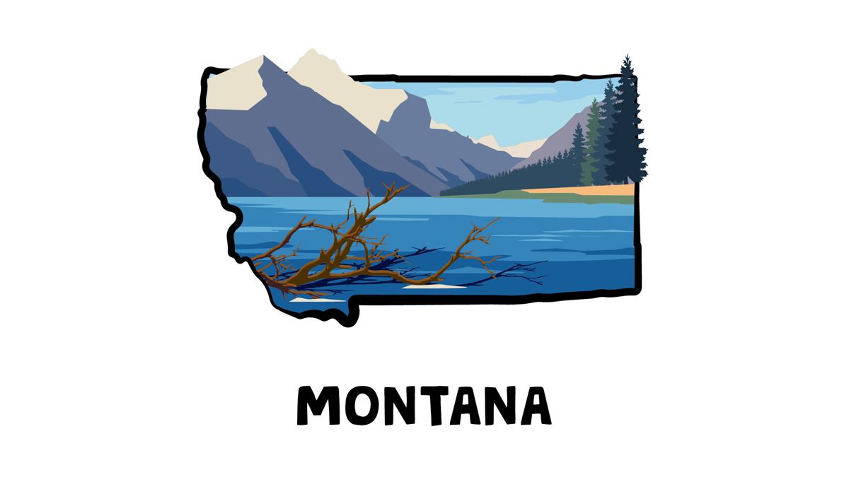 Illustration of Glacier National Park in Montana