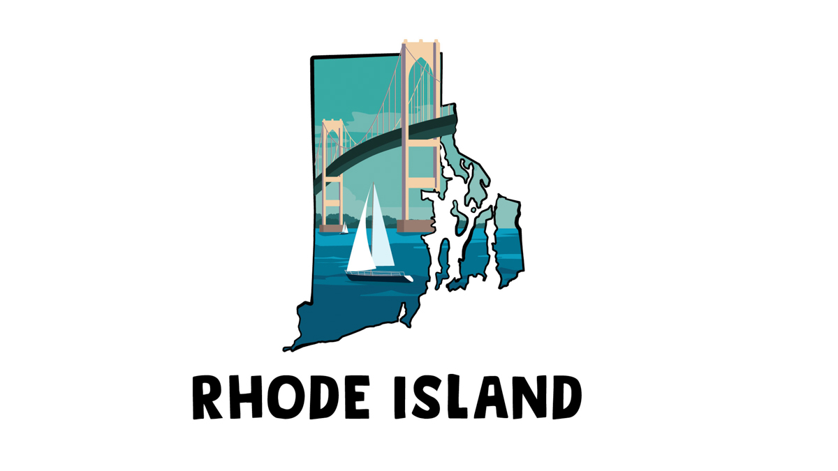 Illustration of Claiborne Pell bridge in New Port, Rhode Island