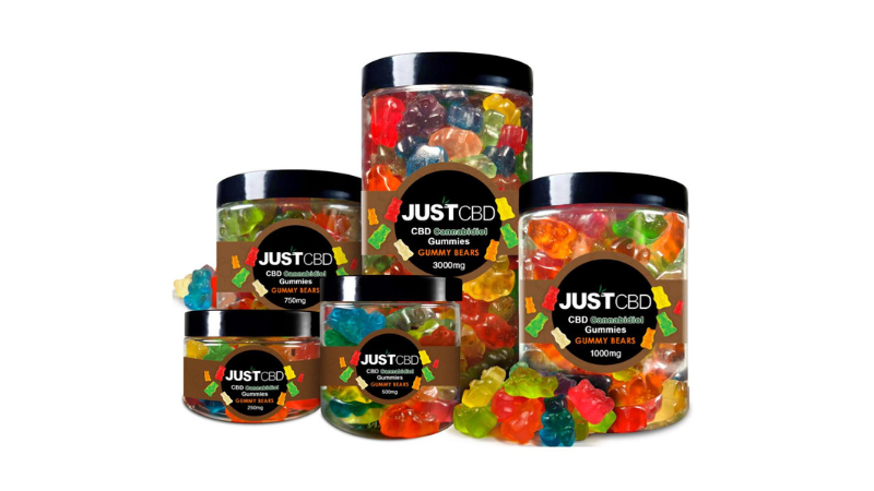 Just CBD Gummies Products on white background