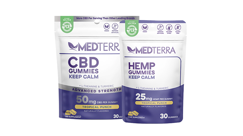 Medterra Keep Calm CBD Gummies on white background