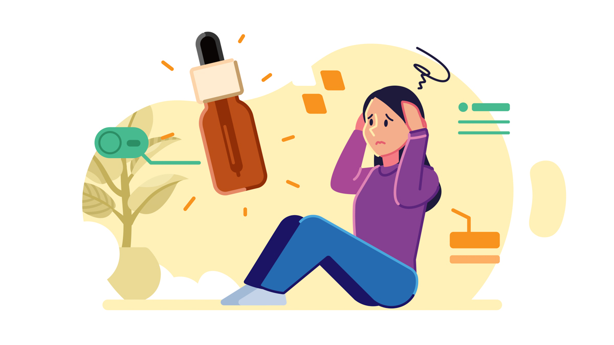 Illustration of a woman having anxiety