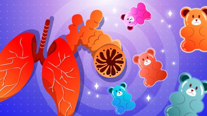 Lung and gummy bears illustration